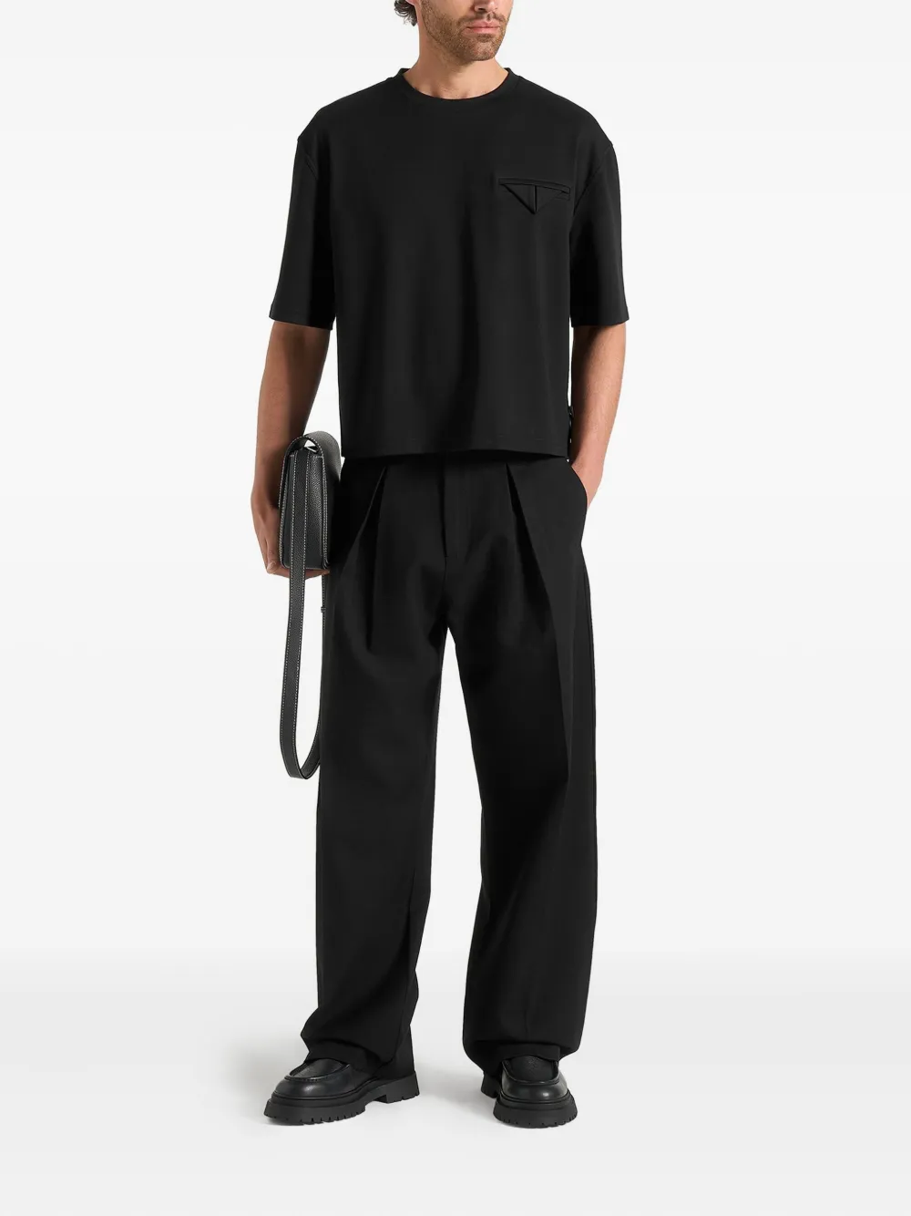 Manière De Voir Broek met geplooide details Zwart