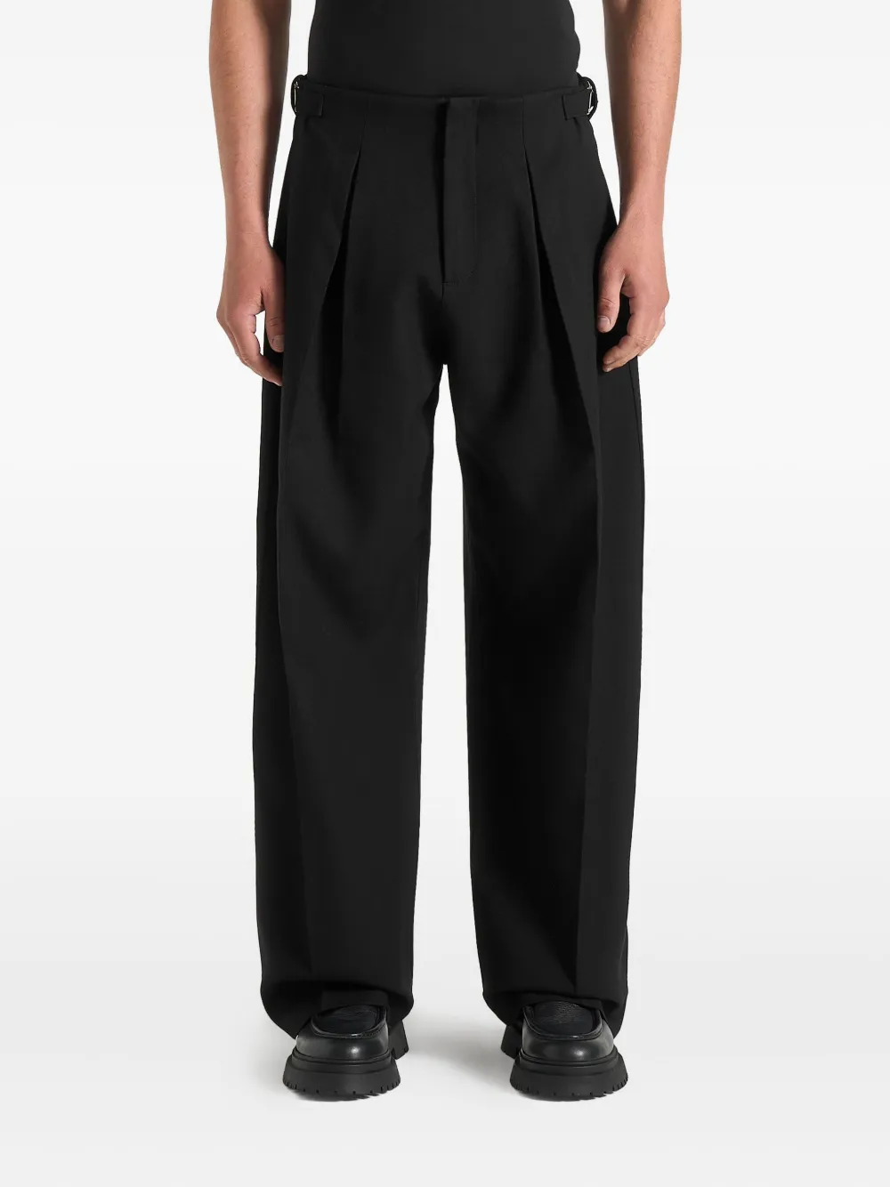 Manière De Voir Broek met geplooide details Zwart