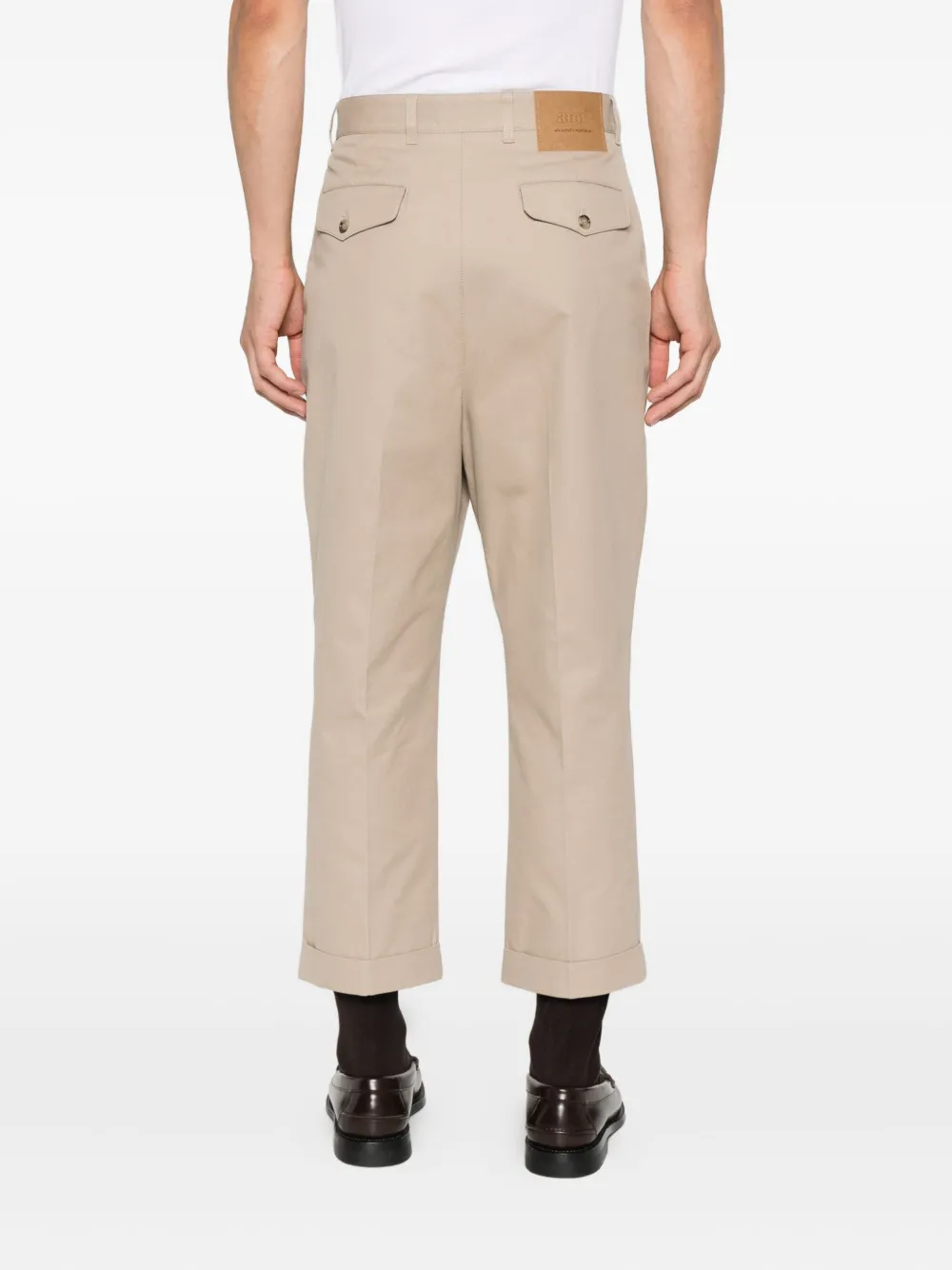 AMI Paris Straight plooibroek Beige