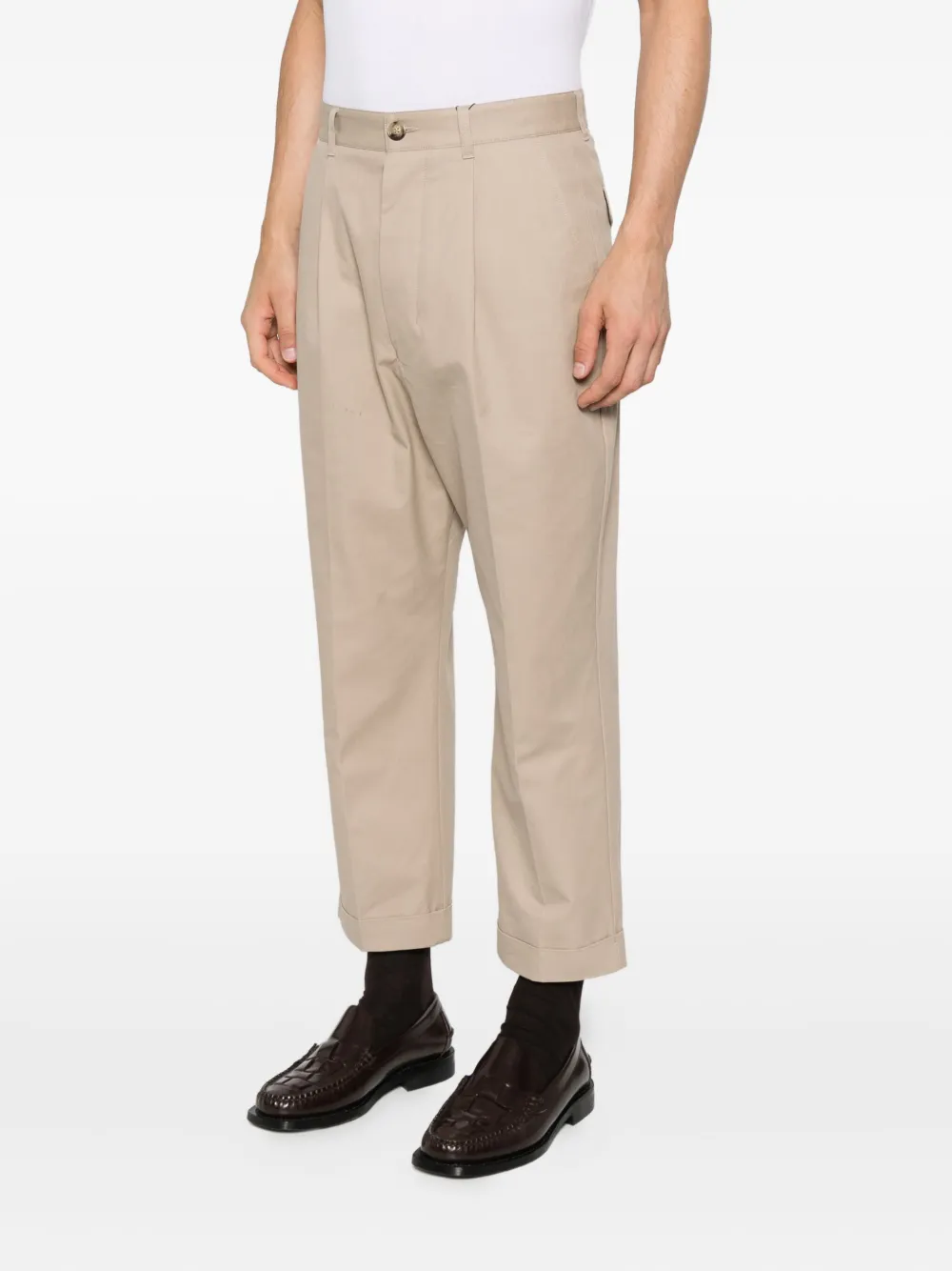AMI Paris Straight plooibroek Beige