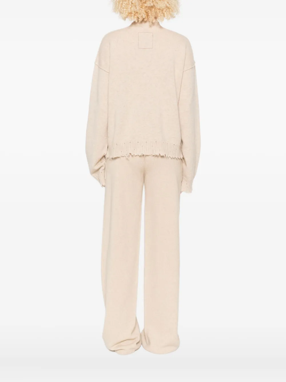 Uma Wang Beige Cashmere Sweater With Distressed Details In Neutral