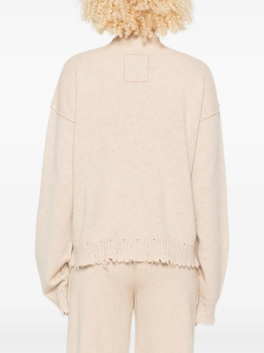 Uma Wang Kasjmier trui met franje Beige