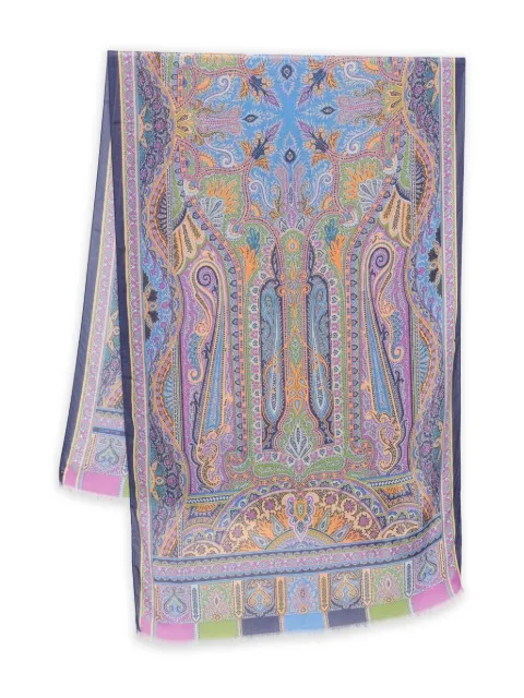 ETRO paisley-pattern fringed scarf