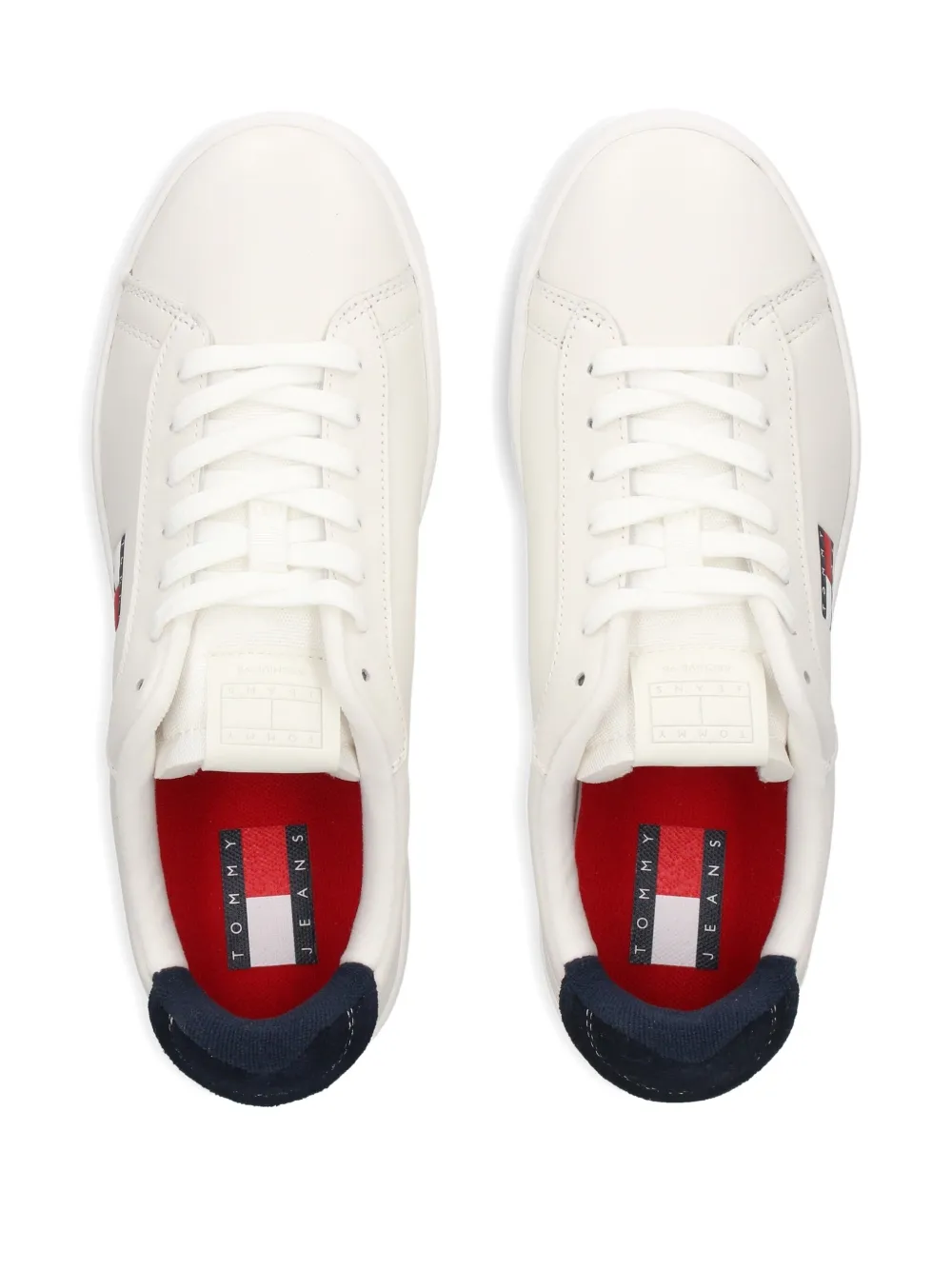 Tommy Jeans logo-plaque leather sneakers White