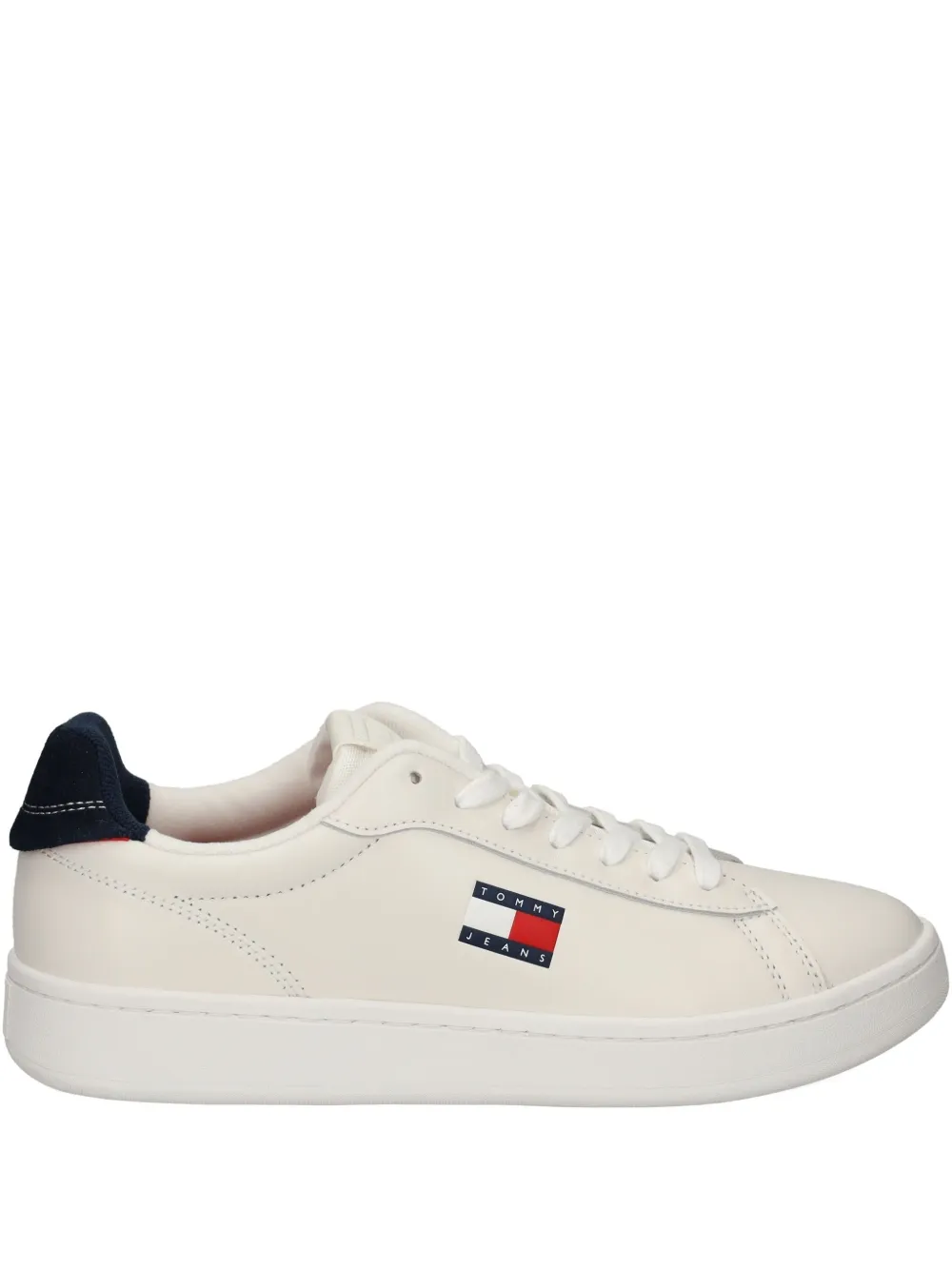 Tommy Jeans logo-plaque leather sneakers White