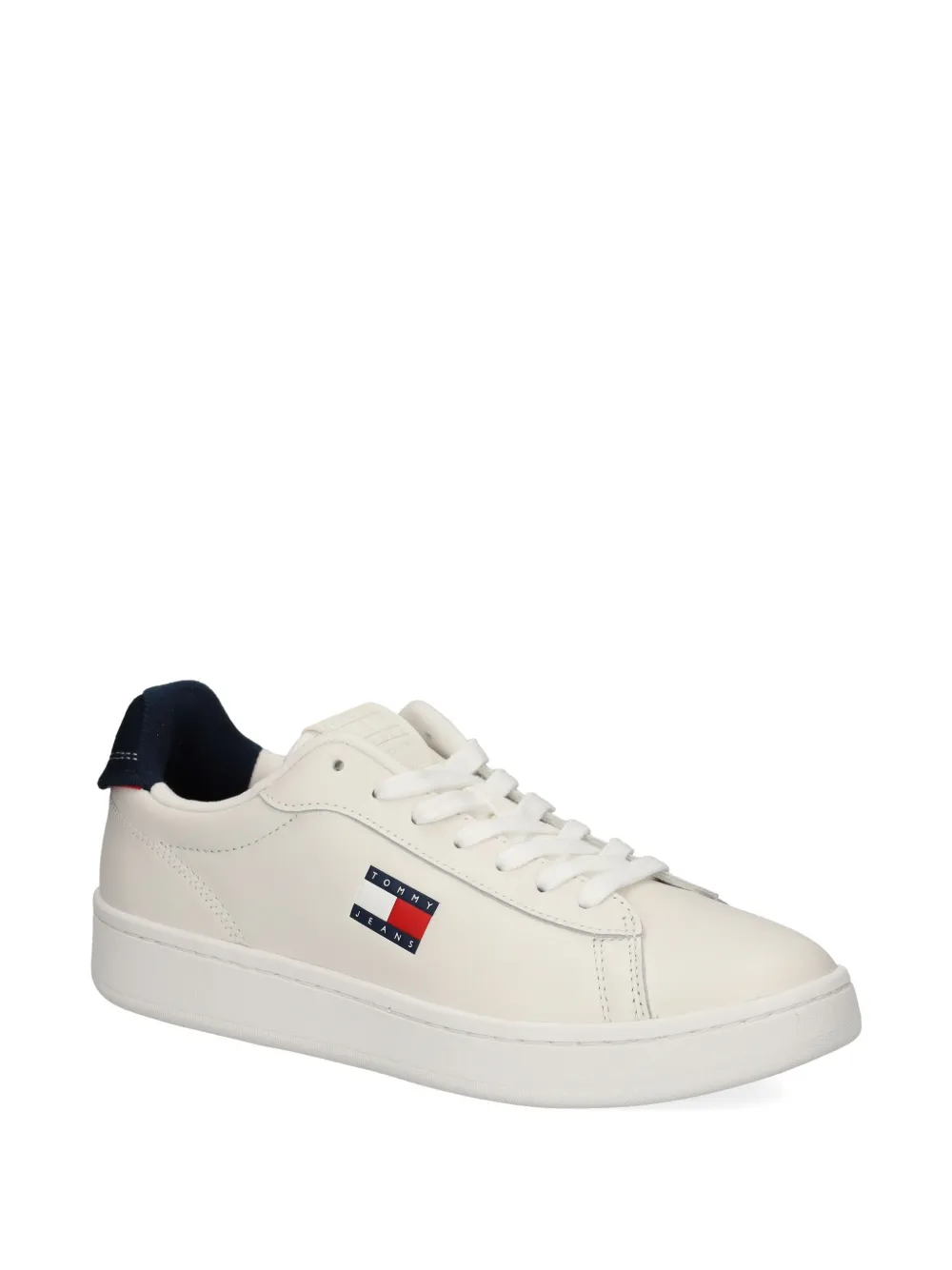 Tommy Jeans logo-plaque leather sneakers White