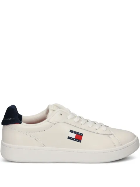 Tommy Jeans logo-plaque leather sneakers