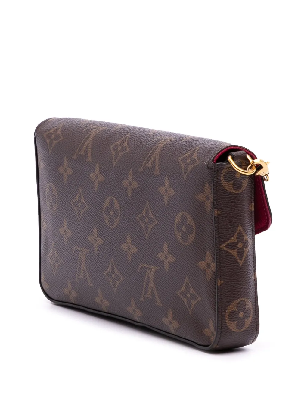Pre-owned Louis Vuitton 2017 Monogram Pochette Felicie Crossbody Bag In Brown