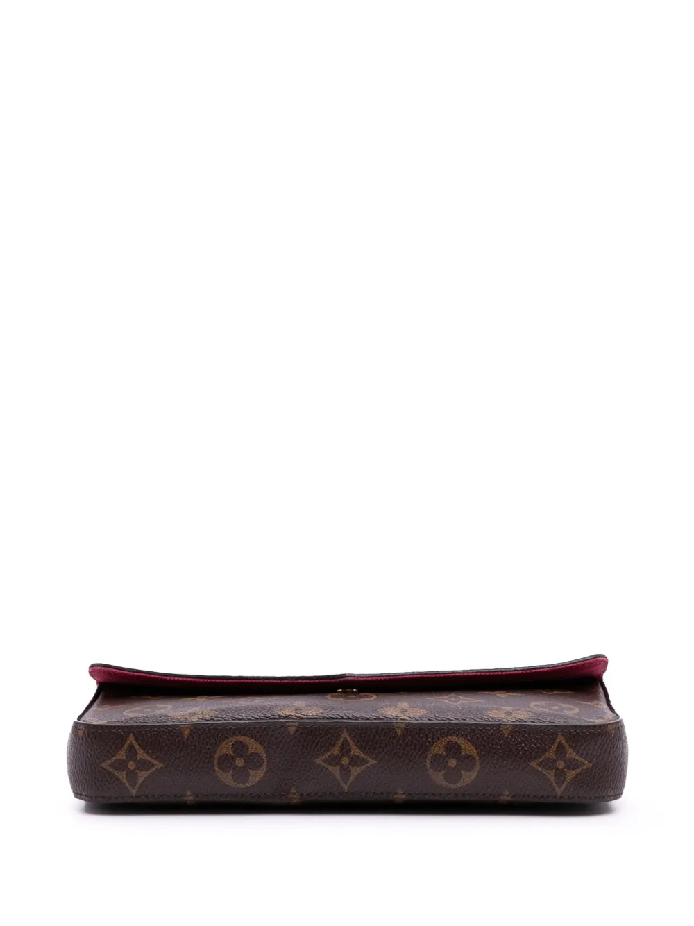 Pre-owned Louis Vuitton 2017 Monogram Pochette Felicie Crossbody Bag In Brown