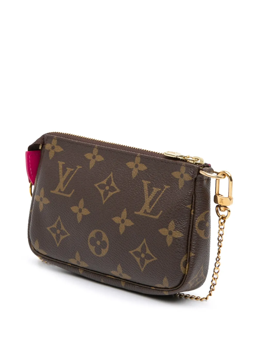 Pre-owned Louis Vuitton 2018 Monogram Bears On Skis Christmas Animation Mini Pochette Accessories Handbag In Brown
