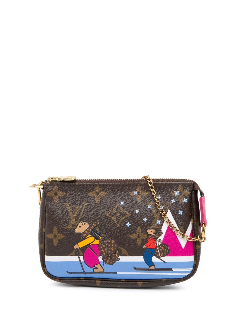 Louis Vuitton Pre-Owned 2018 モノグラム ベアーズ オン スキー クリスマス アニメーション ミニ ポシェット Louis Vuitton Pre-Owned 2018 モノグラム ベアーズ オン スキー クリスマス アニメーション ミニ ポシェット