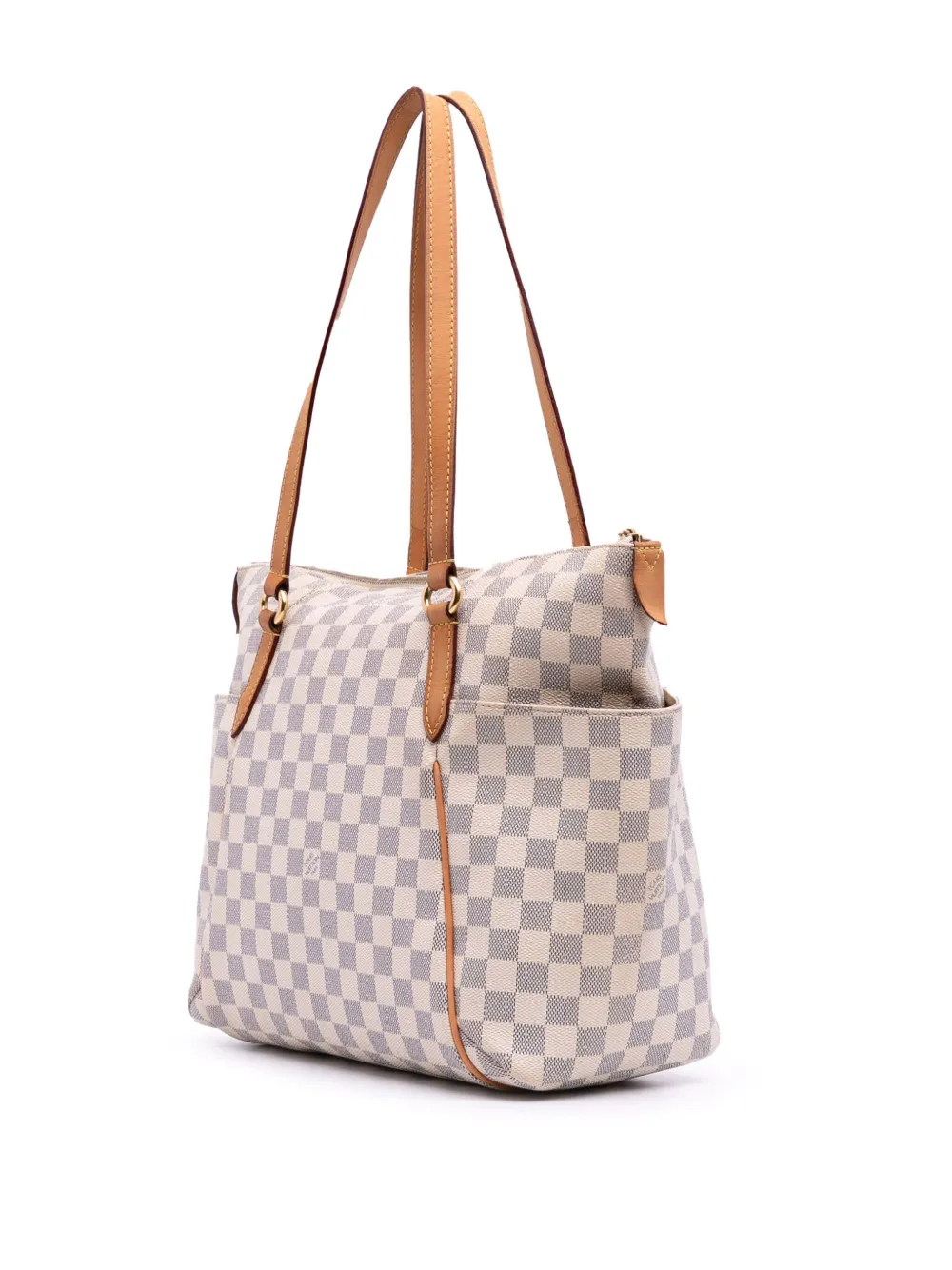Pre-owned Louis Vuitton 2010 Damier Azur Totally Mm Tote Bag In White