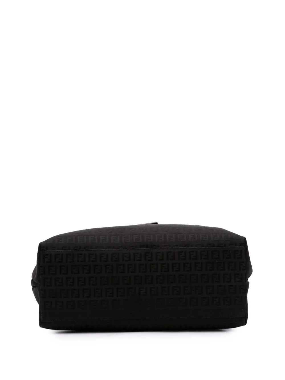 Pre-owned Fendi 2000-2010 Zucchino Canvas Shoulder Bag In Black