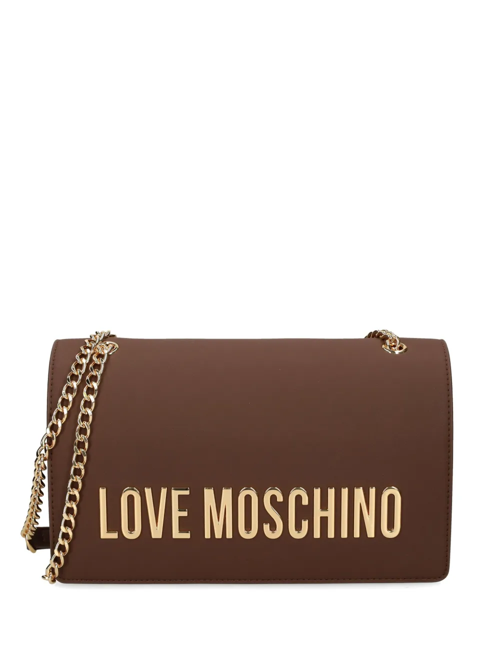 Love Moschino Crossbodytas met logoplakkaat en kettinghengsel Bruin
