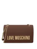 Love Moschino logo-plaque chain-strap cross body bag - Brown