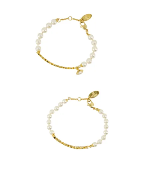 Vivienne Westwood  Amelia pearl-embellished brand name bracelets (set of two)
