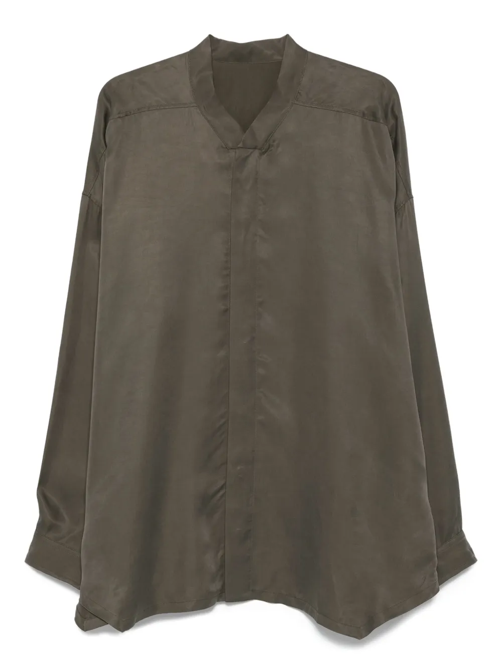 Rick Owens DRKSHDW Faun overhemd met bandkraag en lange mouwen Groen