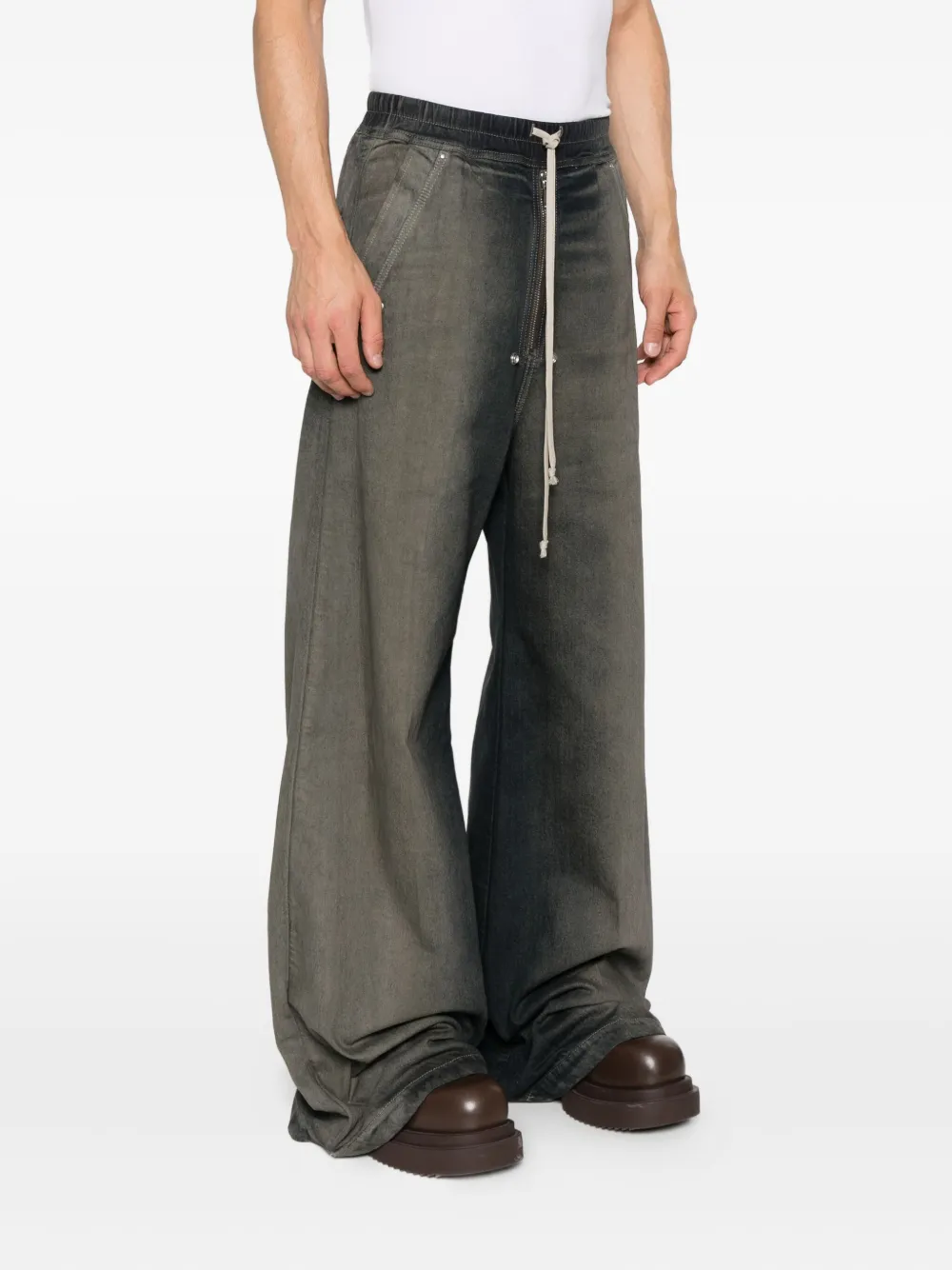 Rick Owens DRKSHDW Broek met trekkoord en wijde pijpen Blauw
