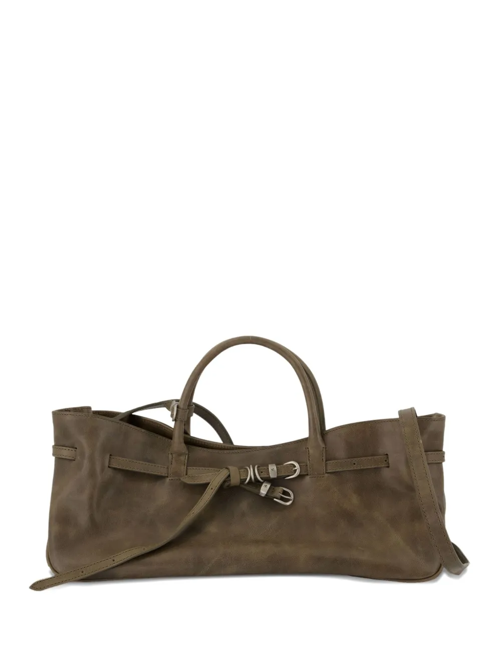 Marge Sherwood Grandma Buckle-fastening Leather Satchel In Brown