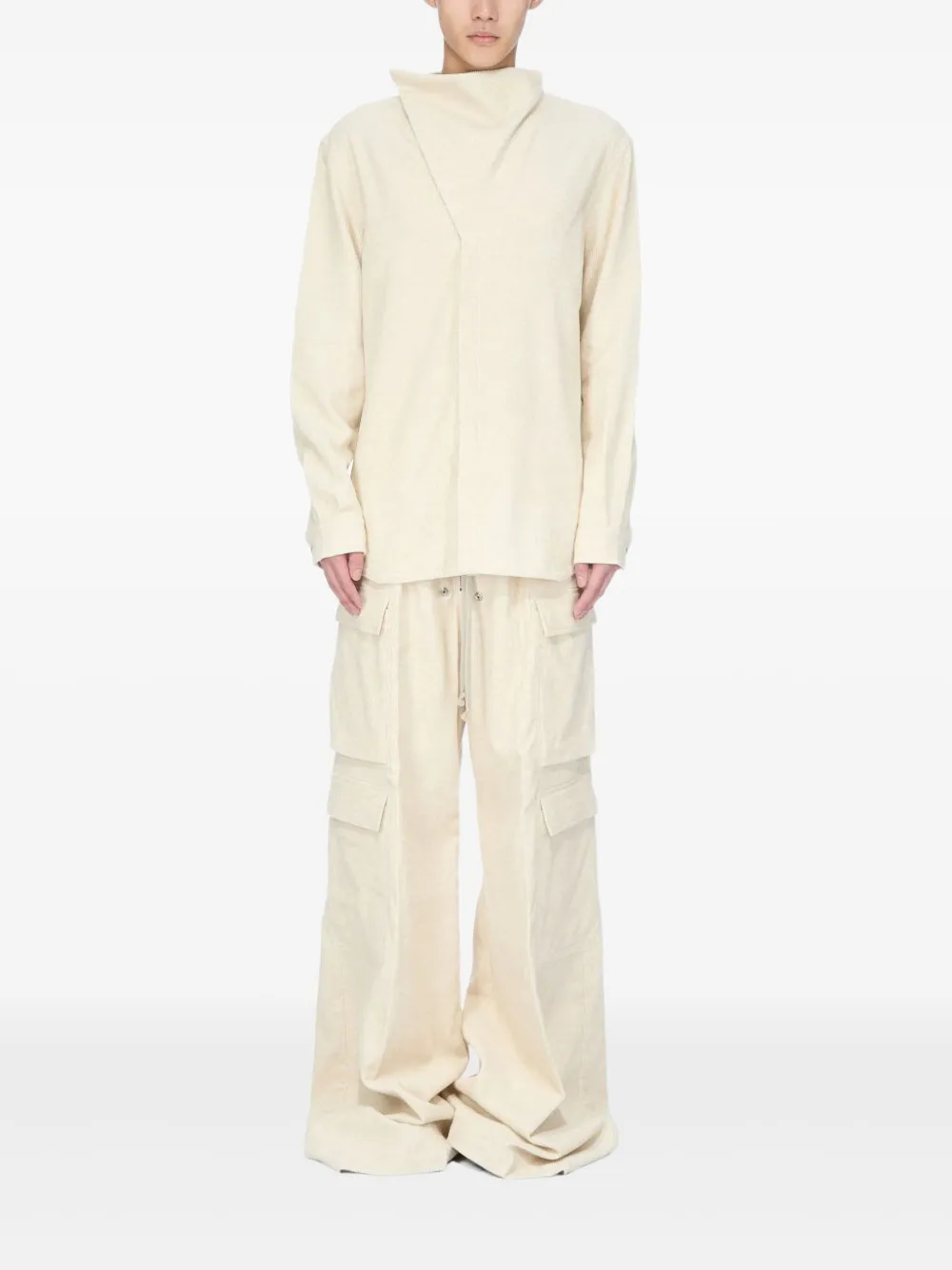 Rick Owens high-neck long-sleeve shirt - Beige