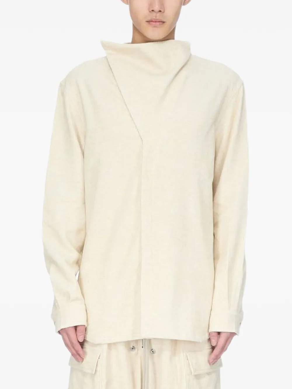 Rick Owens Overhemd met hoge hals Beige