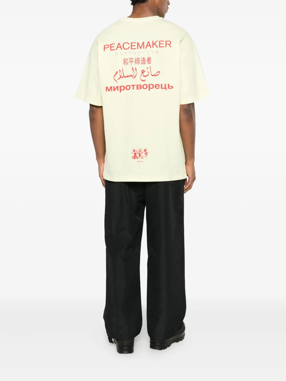 OAMC Peacemaker T-shirt met print - Geel