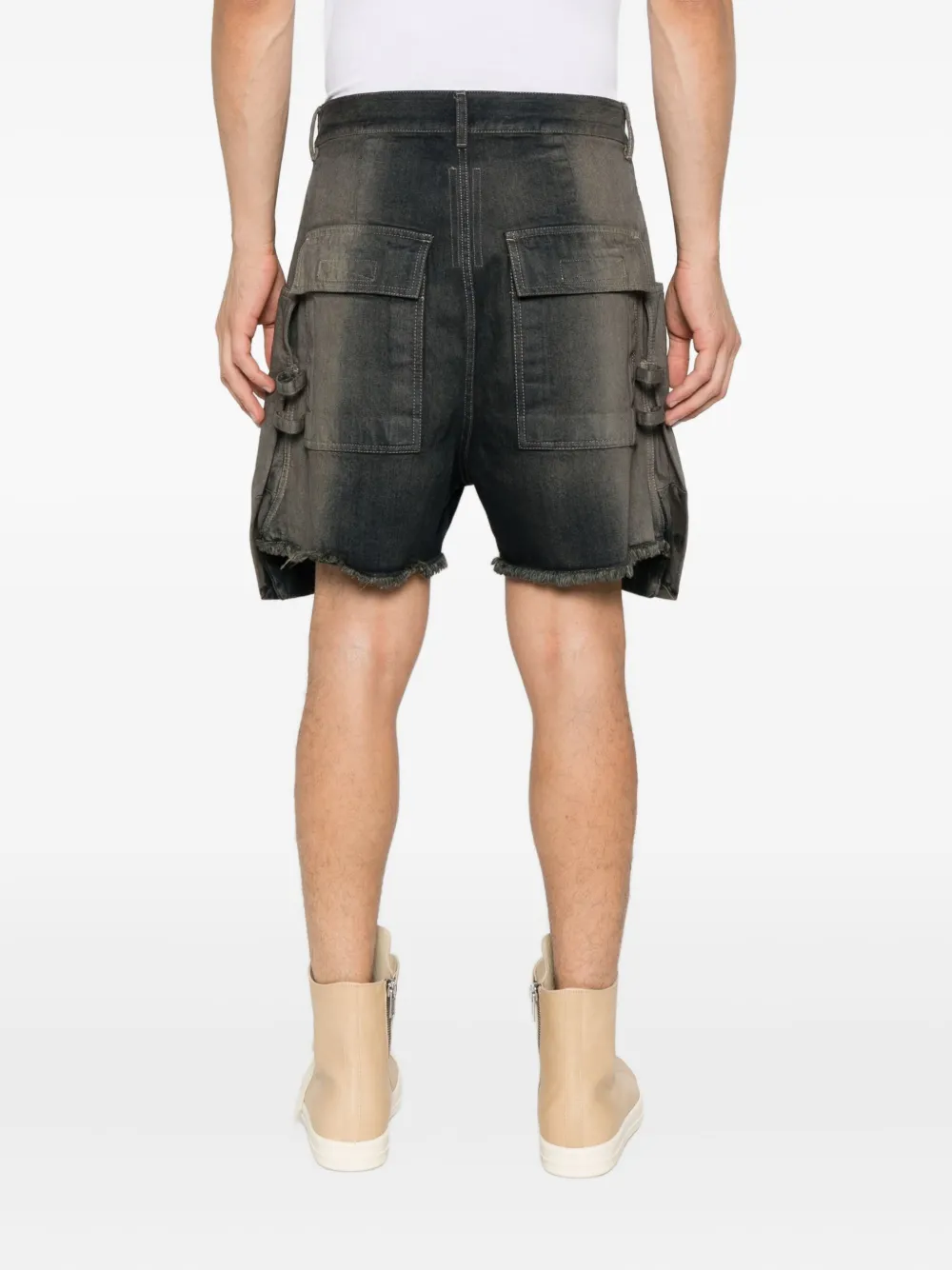 Rick Owens DRKSHDW Denim shorts met gerafelde zak Blauw