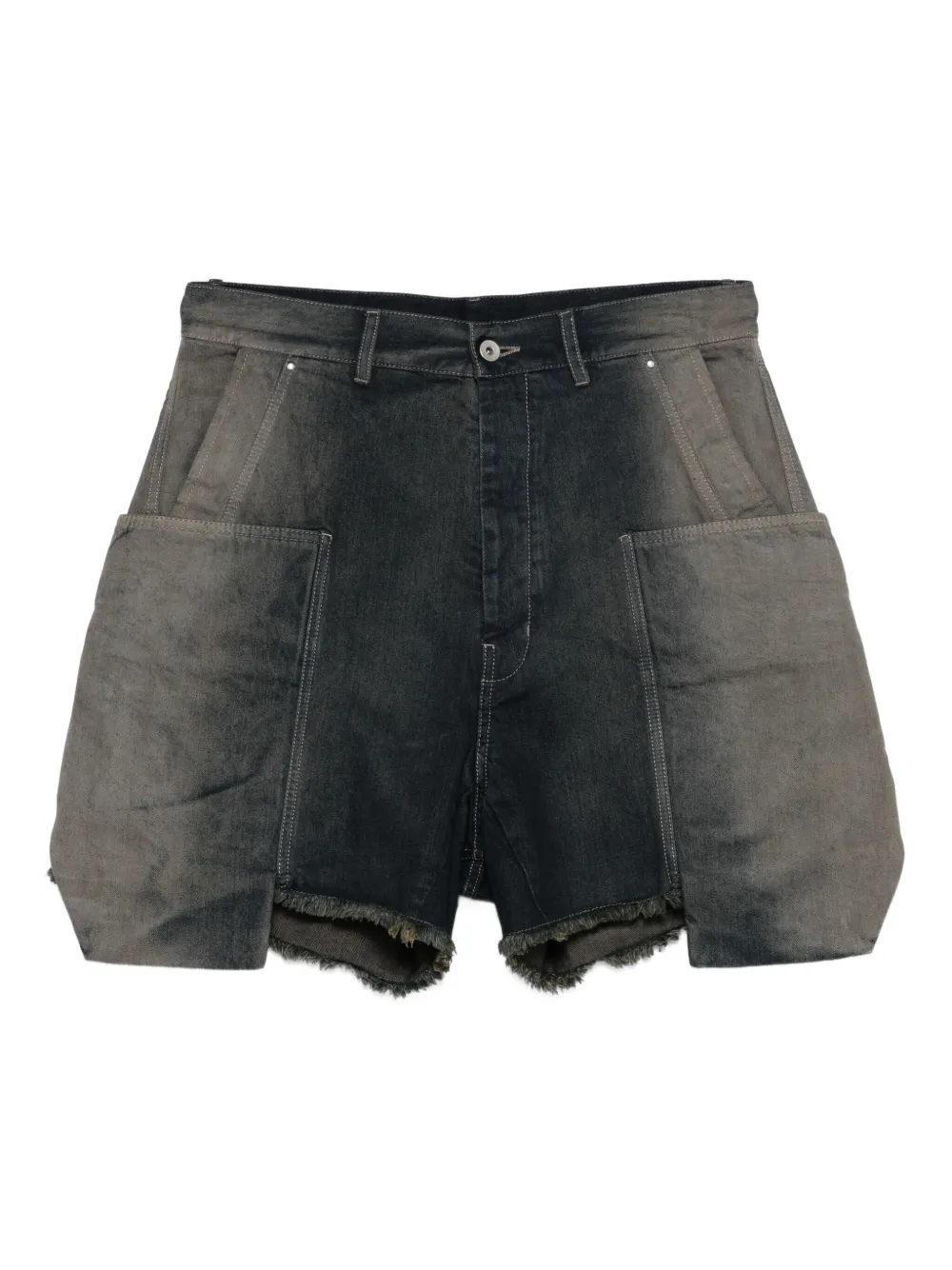 Rick Owens DRKSHDW Denim shorts met gerafelde zak Blauw