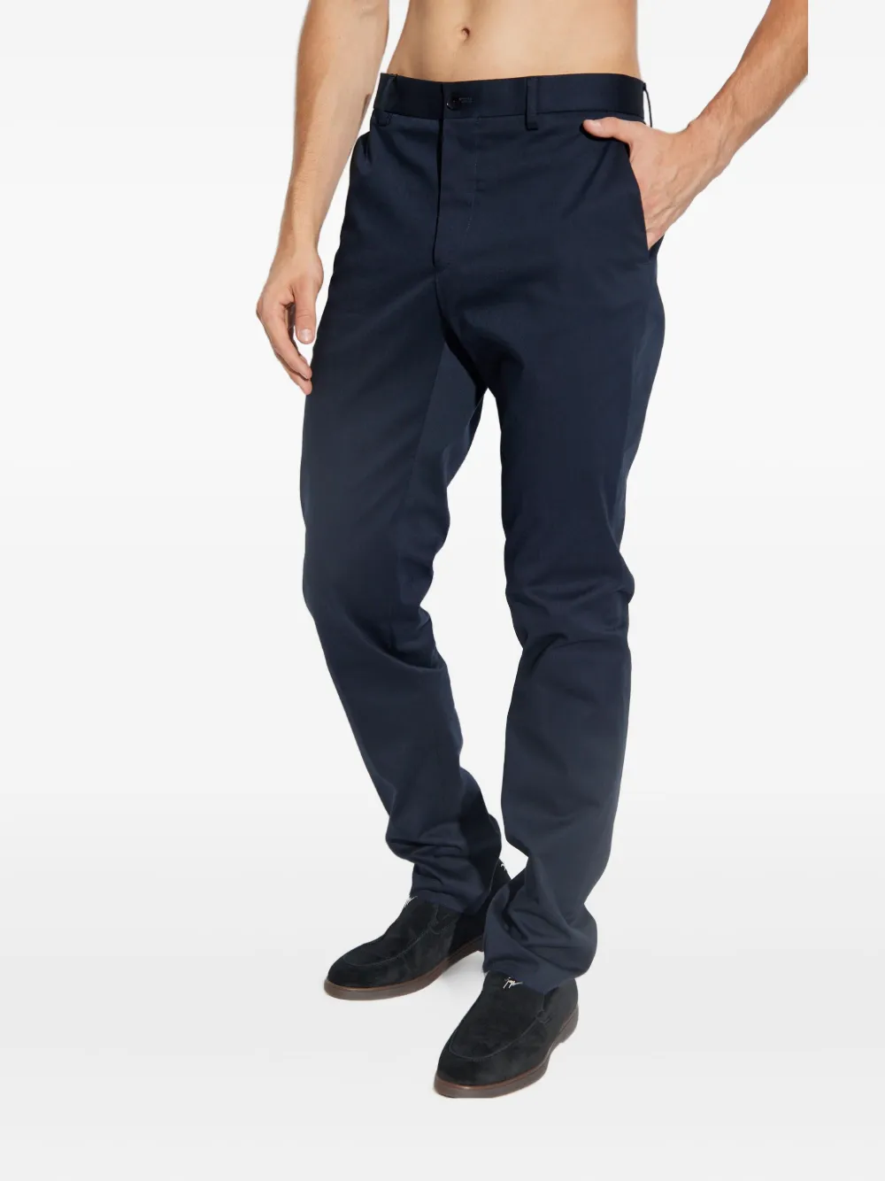 ETRO Katoenen broek met platte voorkant Blauw