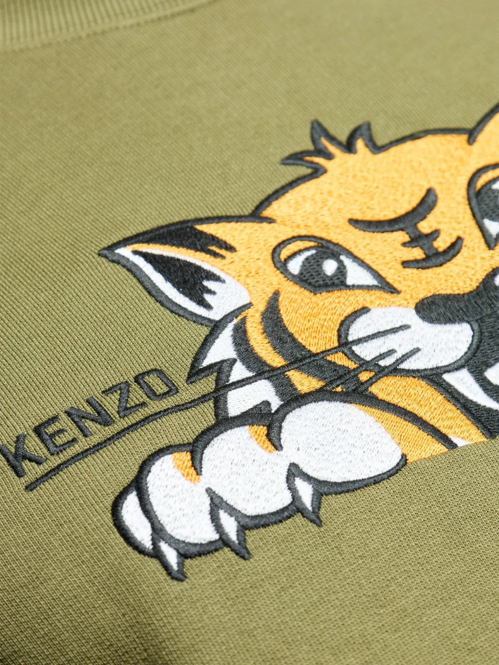 Kenzo Sweater met ronde hals en tijgerprint Groen