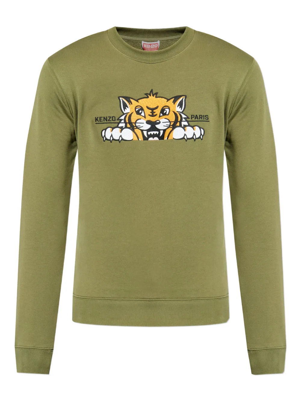 Kenzo Tiger-print Crew Neck Sweatshirt In Green