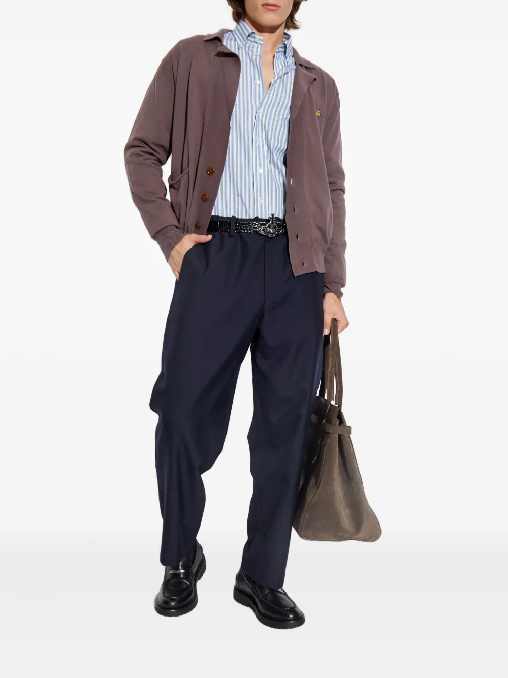Vivienne Westwood Orb-embroidered button-down cardigan Bruin