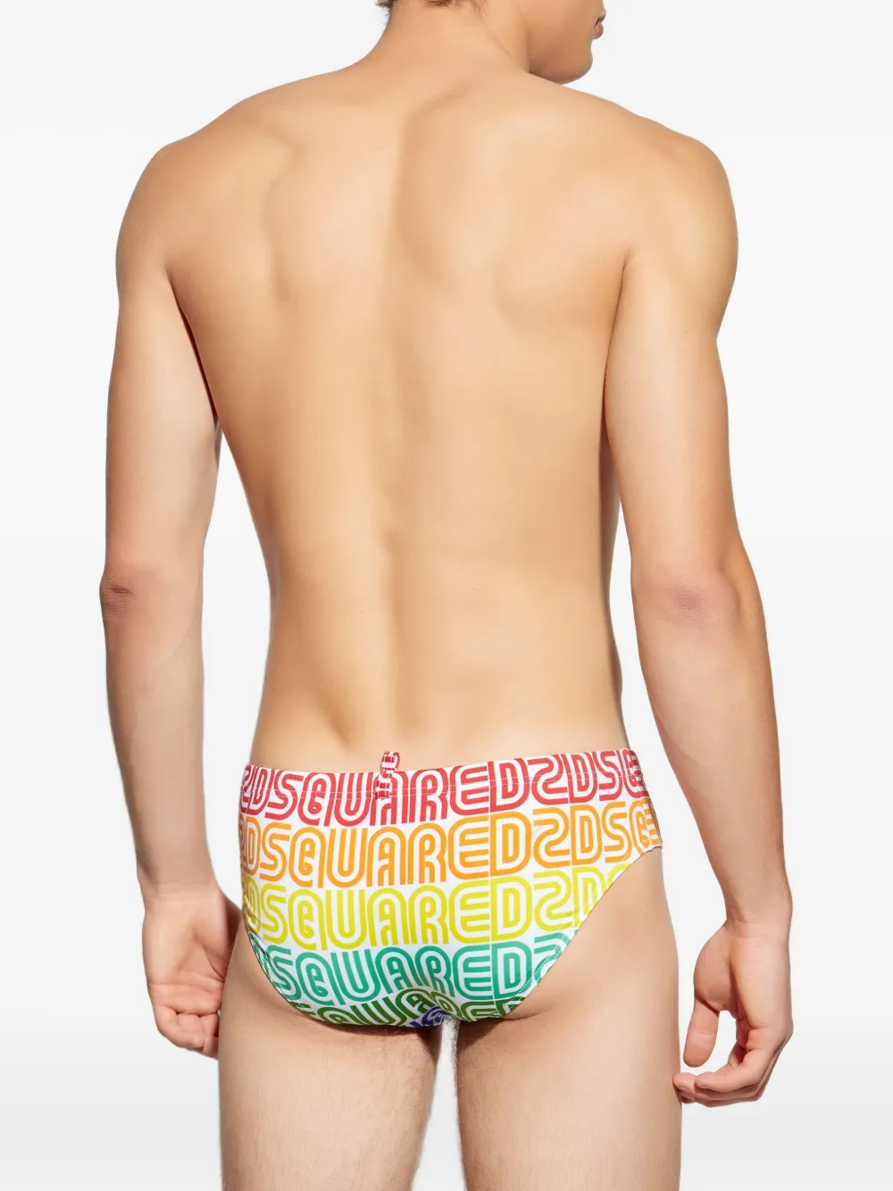 DSQUARED2 rainbow-logo pattern swimming trunks Wit