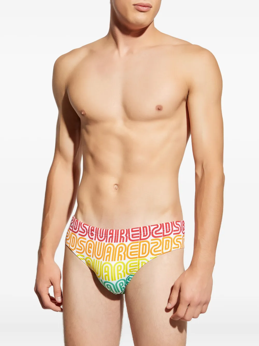 DSQUARED2 rainbow-logo pattern swimming trunks Wit