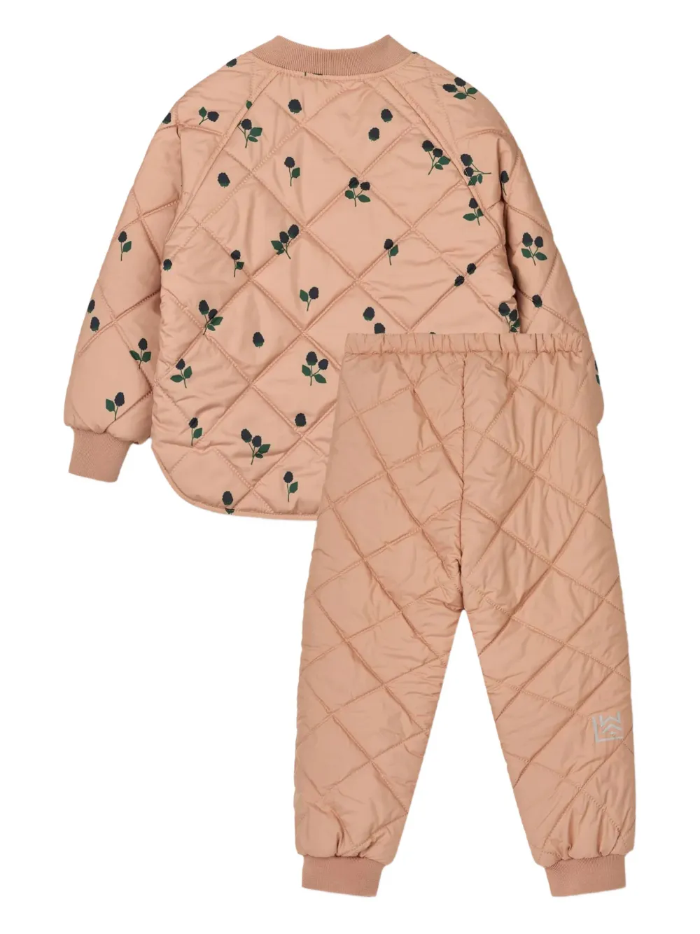 Liewood blackberry print quilted jacket trousers set Roze