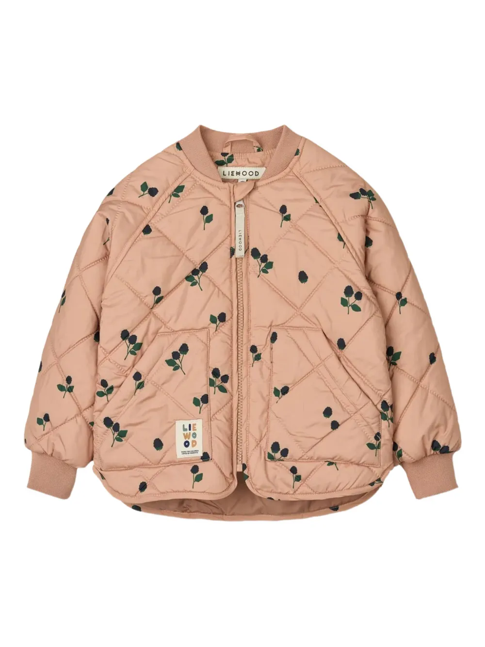 Liewood blackberry print quilted jacket trousers set Roze