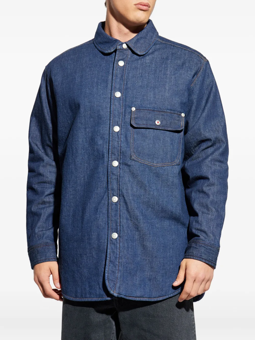 Kenzo buttoned flap-pocket shirt Blauw