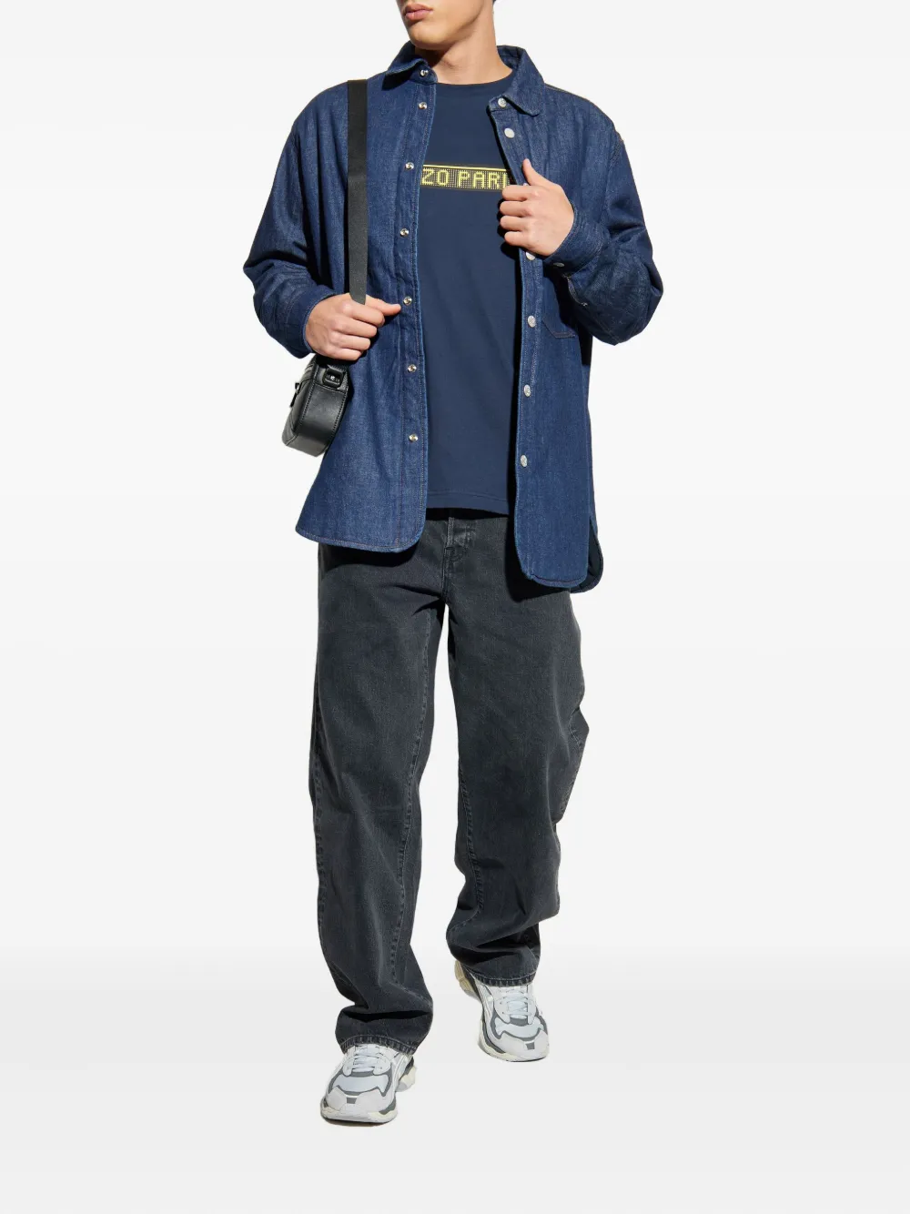 Kenzo buttoned flap-pocket shirt Blauw