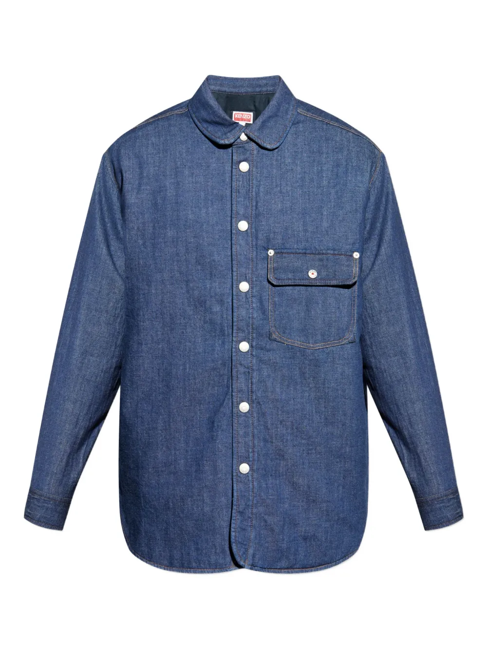 Kenzo buttoned flap-pocket shirt Blauw
