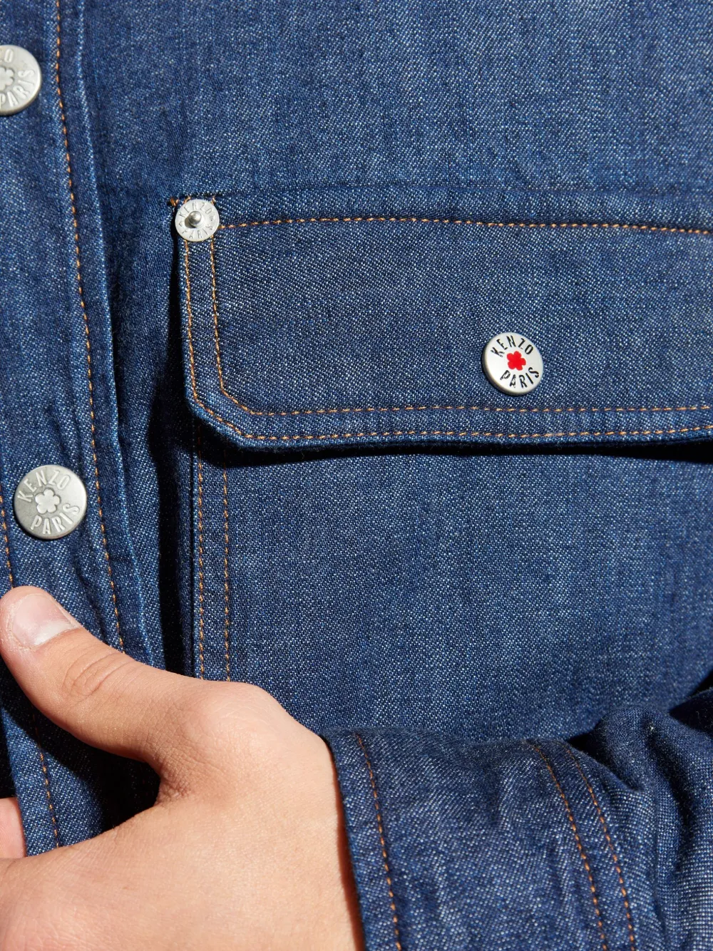 Kenzo buttoned flap-pocket shirt Blauw