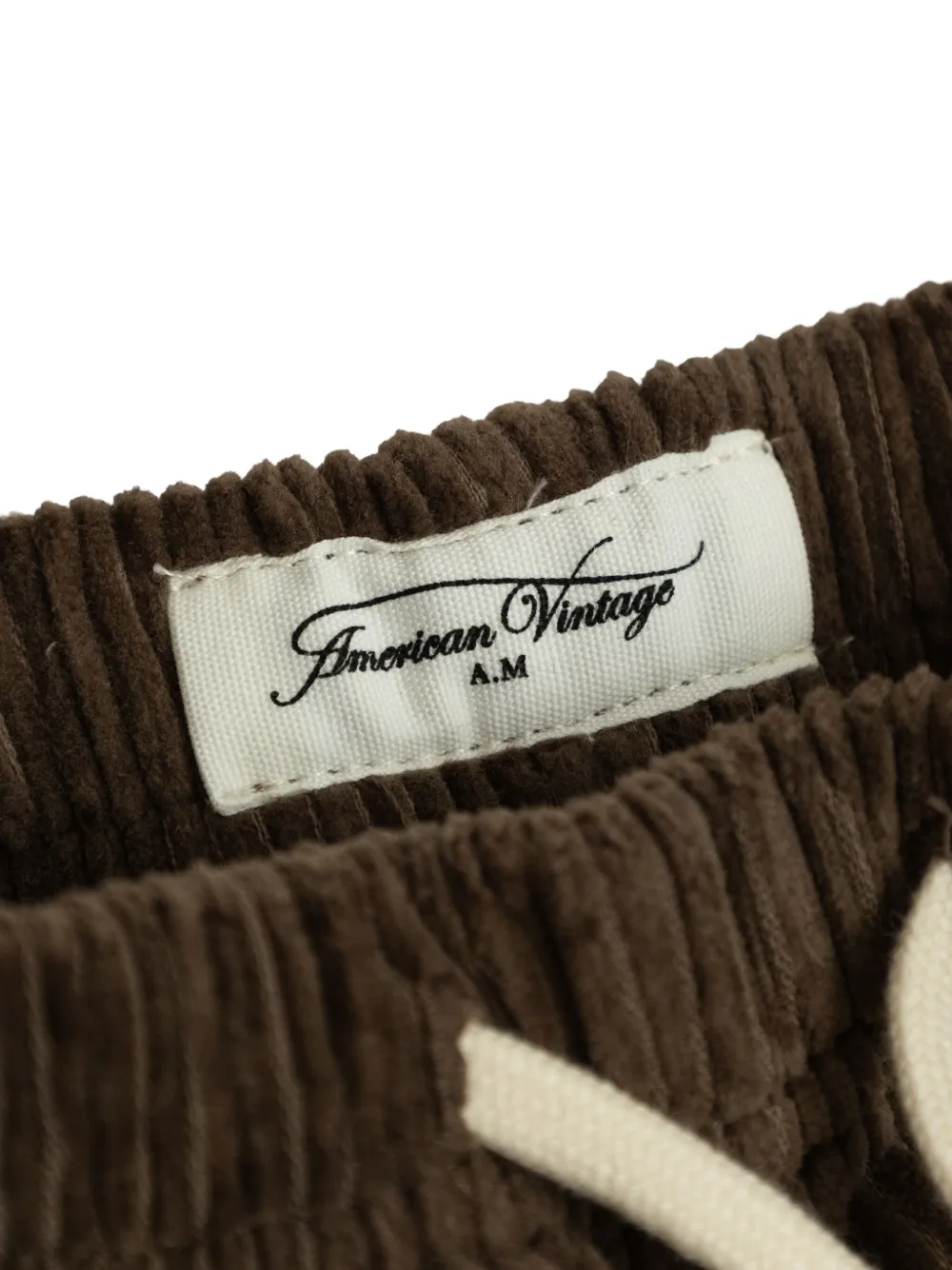 American Vintage Kids Padow ribfluwelen broek met trekkoord Bruin
