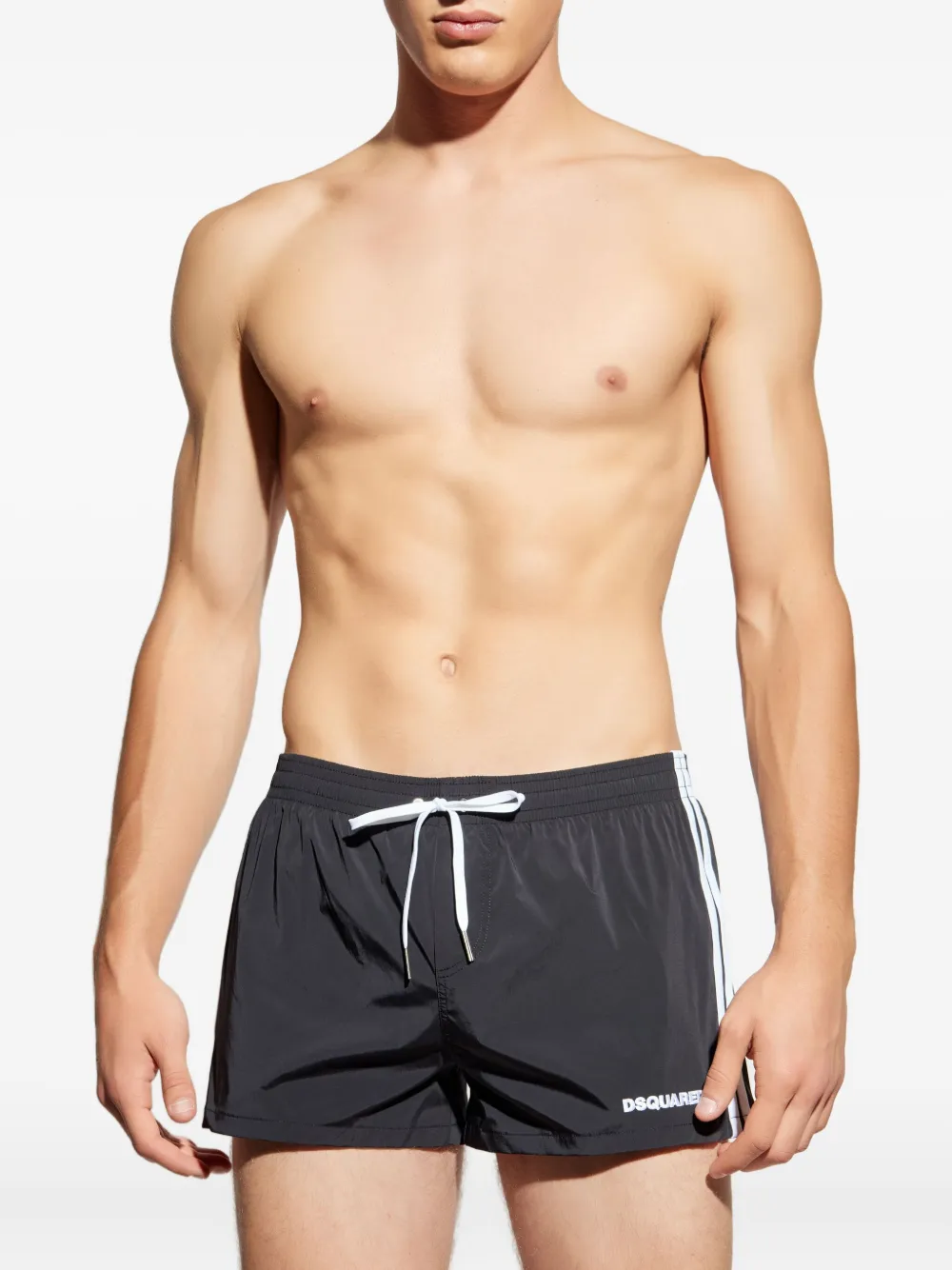DSQUARED2 side-stripe swim shorts Zwart