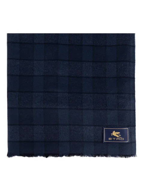 ETRO checked wool-cashmere blend scarf