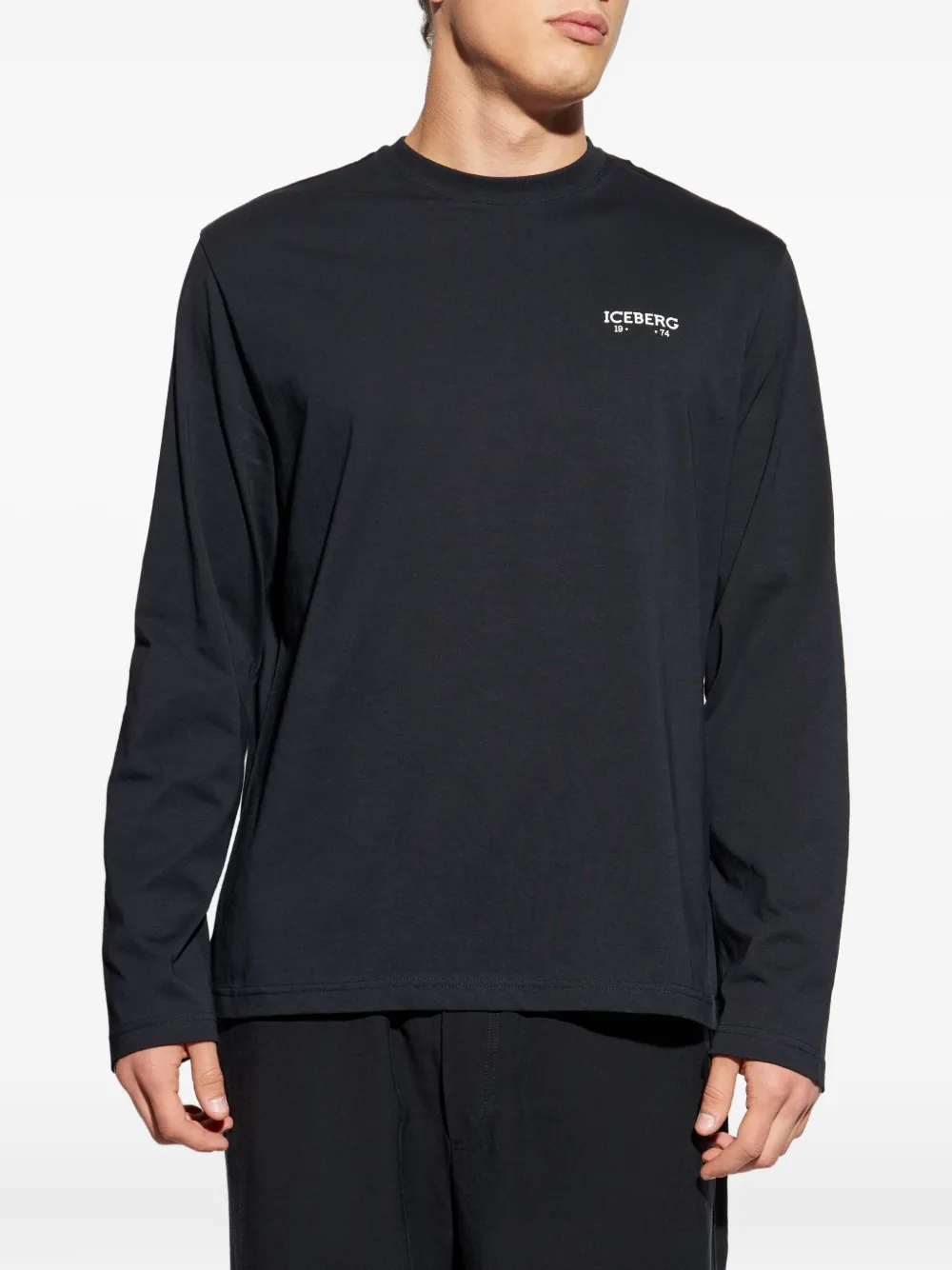 Iceberg logo-print long-sleeve T-shirt Zwart