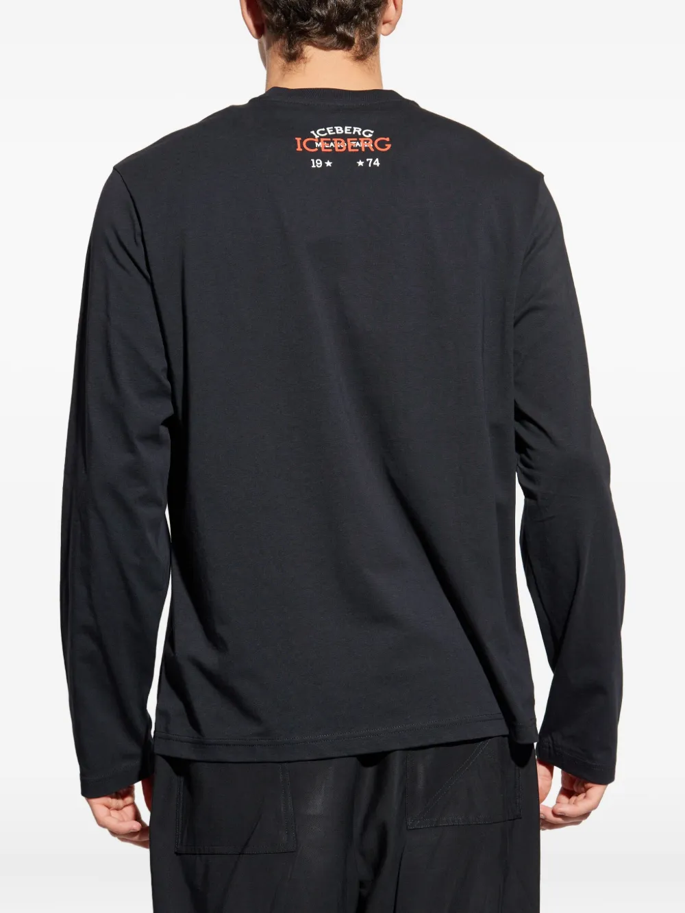 Iceberg logo-print long-sleeve T-shirt Zwart