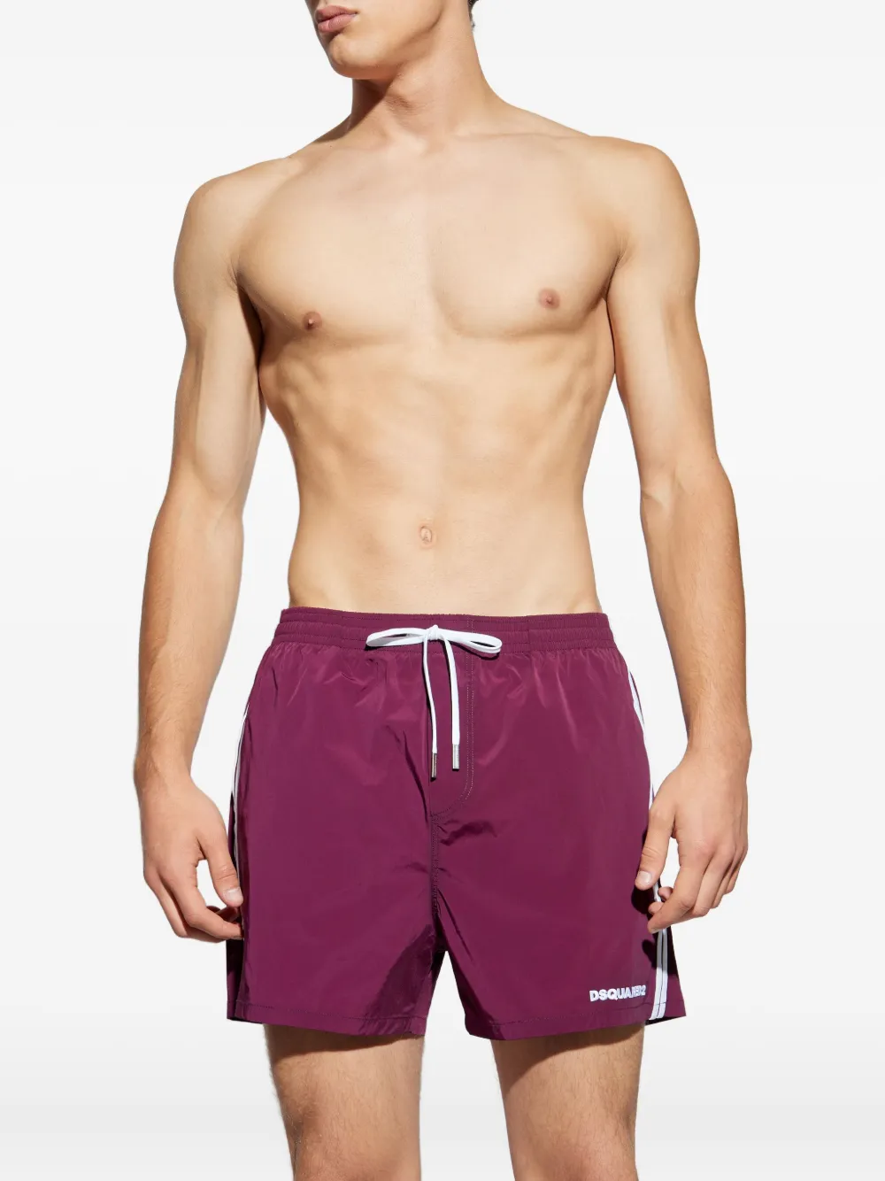 DSQUARED2 Zwembroek met geborduurd logo Paars