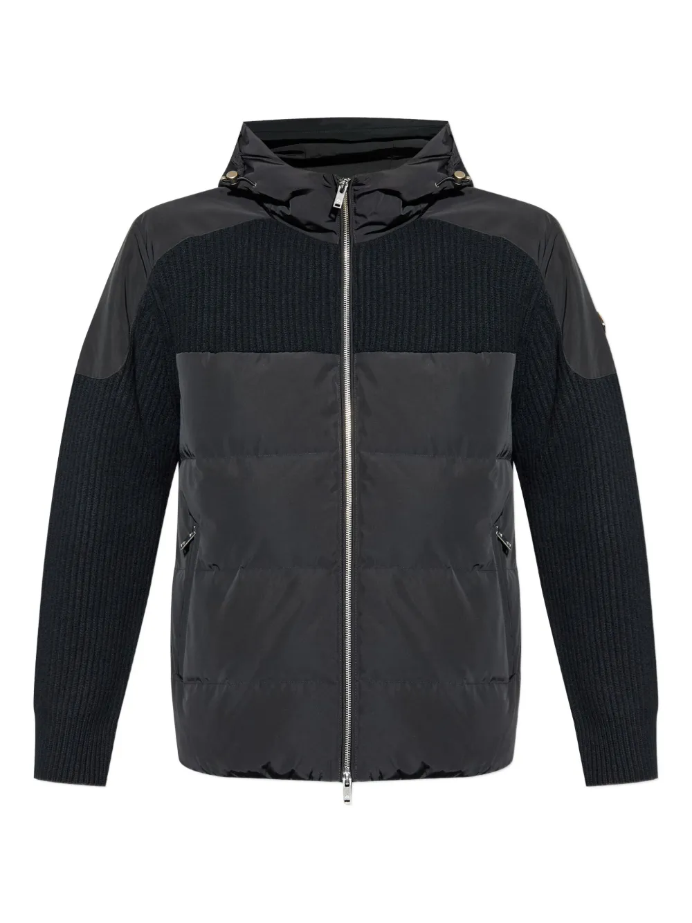 Moose Knuckles Ribbed-panel Quilted Padded Jacket In Black