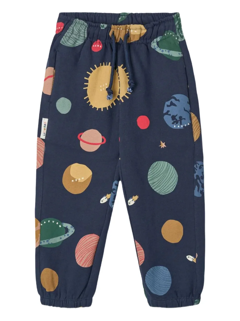Liewood Trainingsbroek met planetenprint en trekkoord Blauw