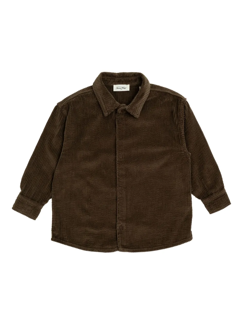 American Vintage Kids Padow ribfluweel shirt met knoop Bruin
