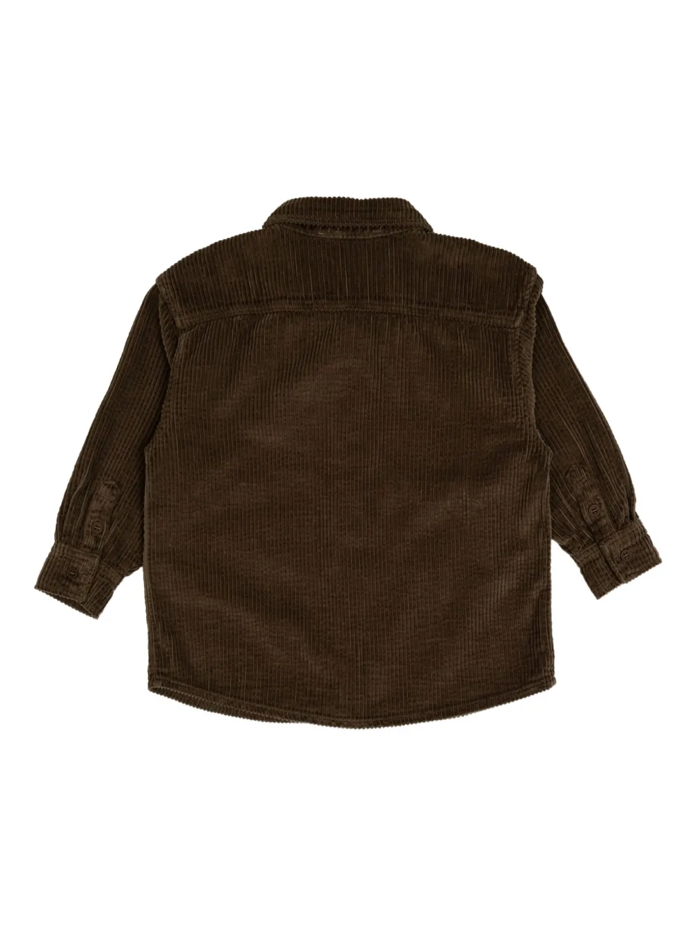 American Vintage Kids Padow ribfluweel shirt met knoop Bruin